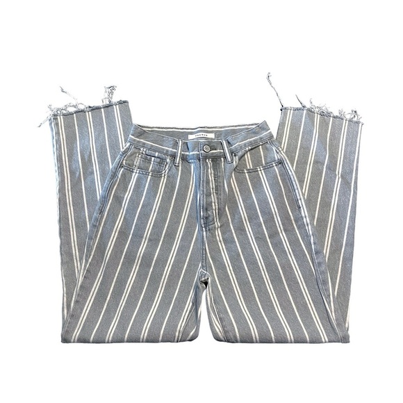 PacSun Gray Double Stripe High Waisted Straight Leg Jeans 25 - Picture 7 of 14